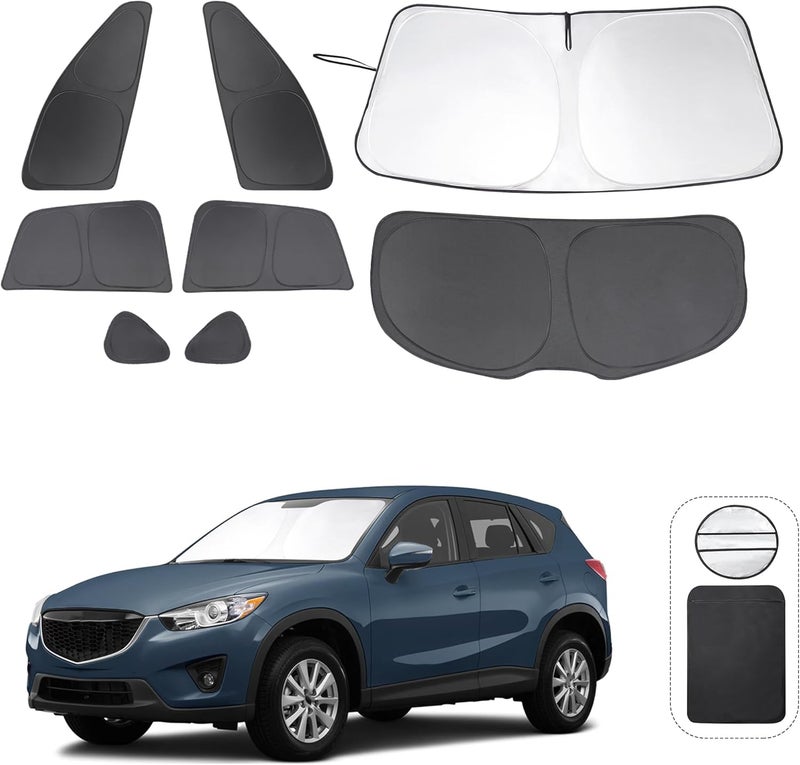 TINGLU Window Shades for Mazda CX-5 2013 2014 2015 2016 Accessories Car Side Full Windows Rear Triangular Windshield Sun Shade Sun UV Rays & Privacy Protection for Camping,Napping,and Relaxing 8PCS - Image 1